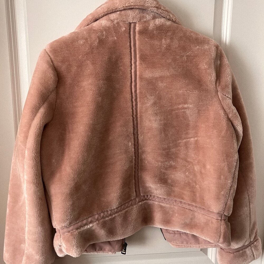 YMI Pink Fuzzy Cropped Aviator Jacket - M - Picture 2 of 5
